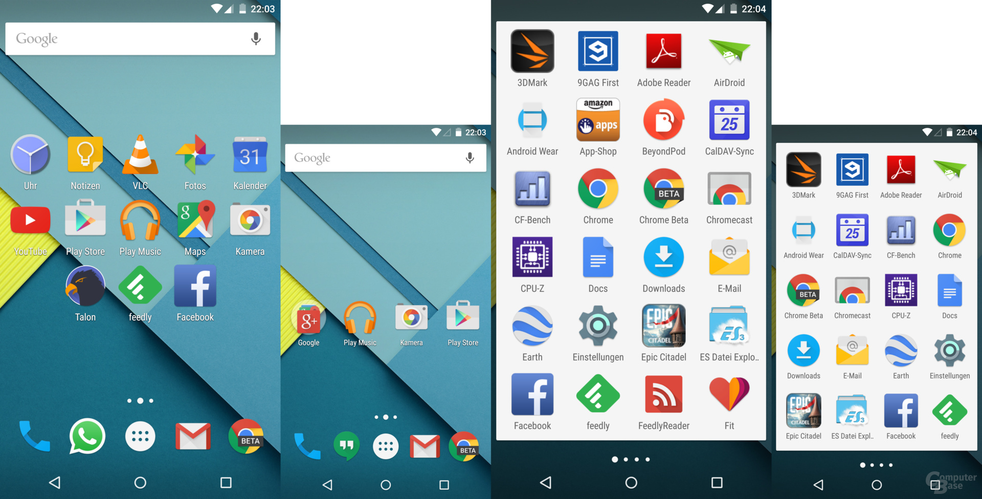 Der Android-Homescreen hat zwar mehr Platz, aber noch immer kein Querformat