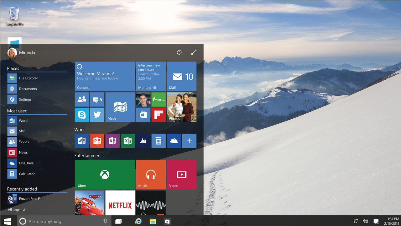 Windows 10: Microsoft zieht bei 8 Zoll die Desktop-Grenze