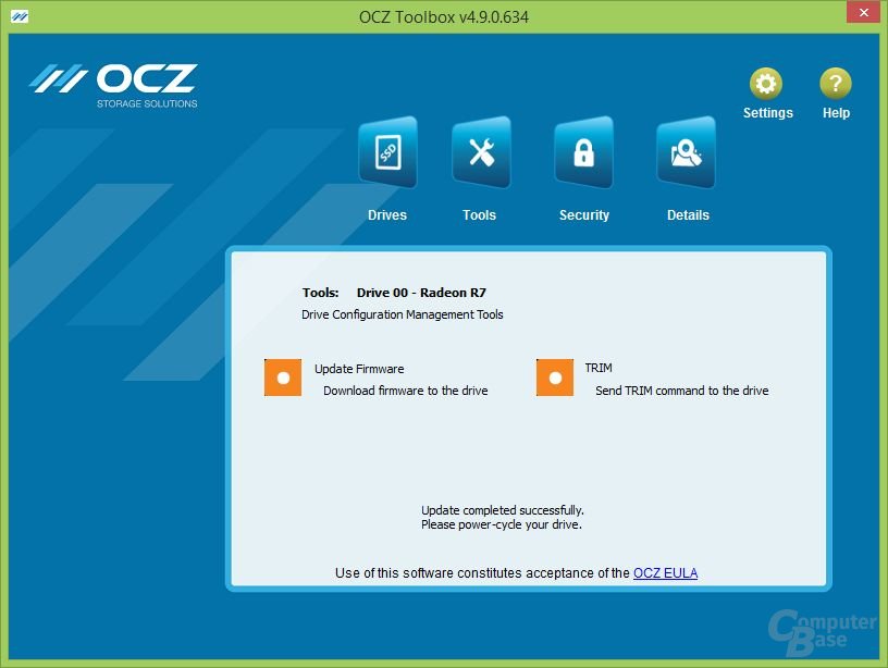 OCZ Toolbox: Firmware-Update erfolgreich