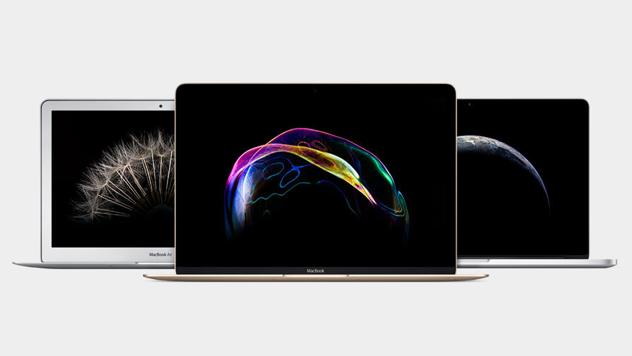 Apple MacBook Air, neues MacBook, MacBook Pro (v.l.n.r.)