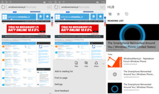 Project Spartan im Hochformat mit Hub