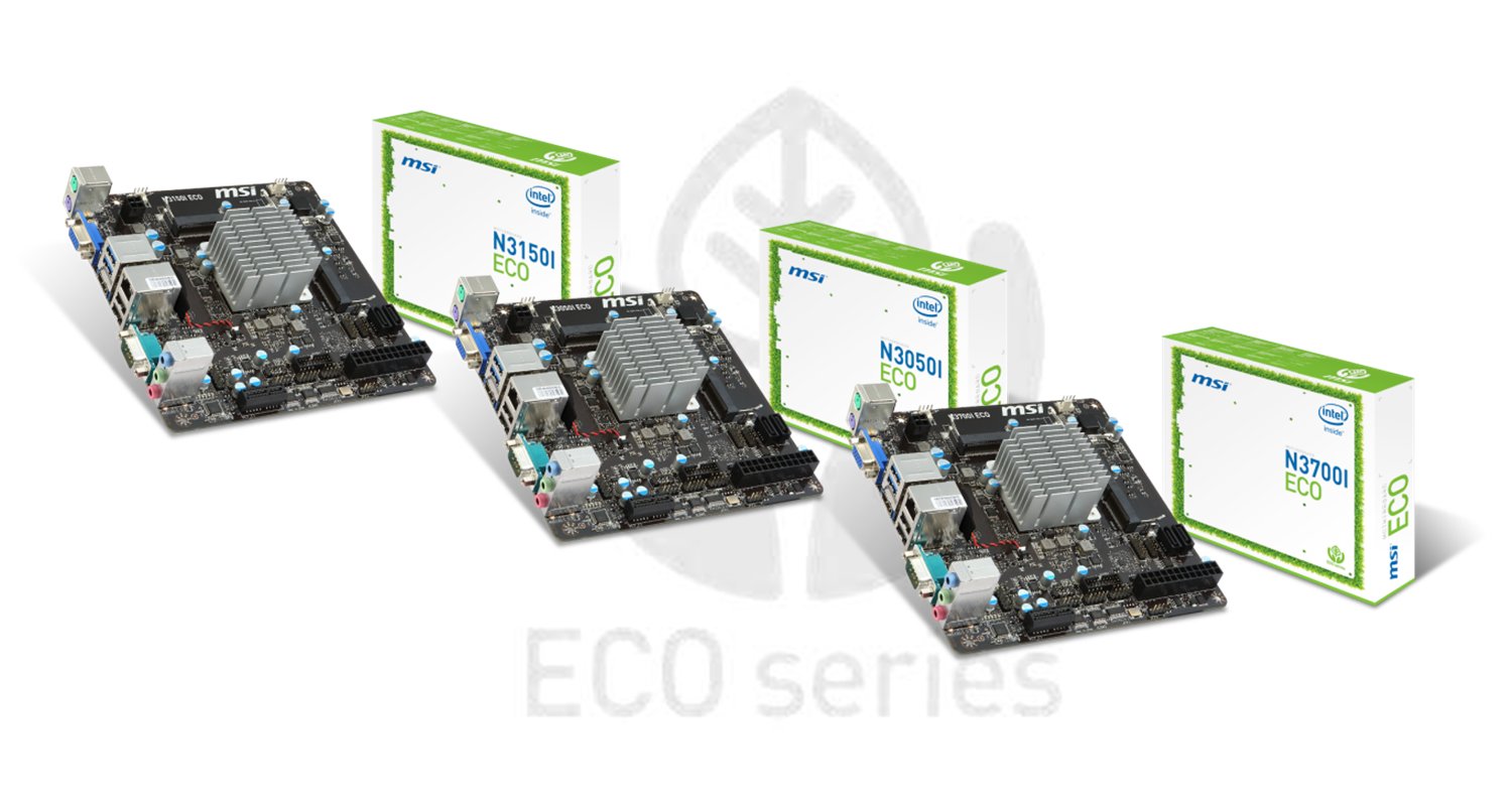 MSI Eco Mainboards mit Braswell