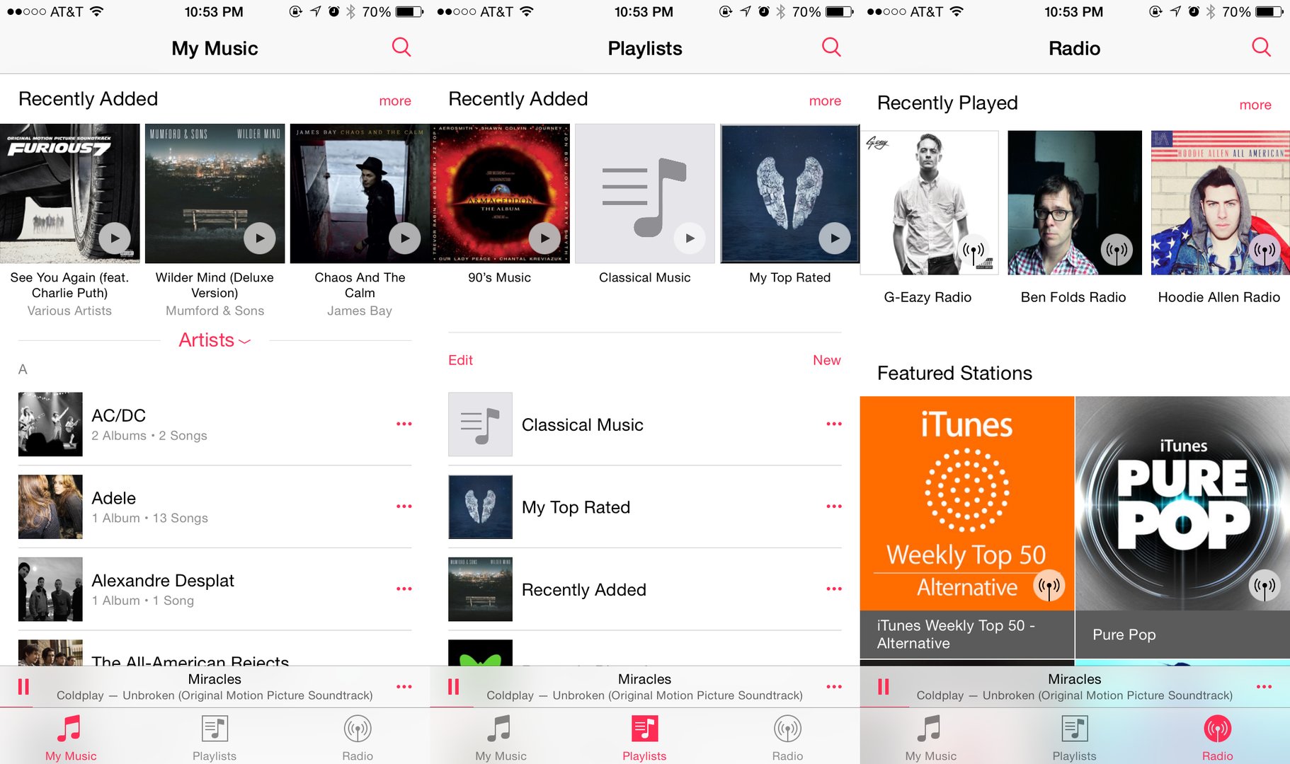 Musik-App in iOS 8.4