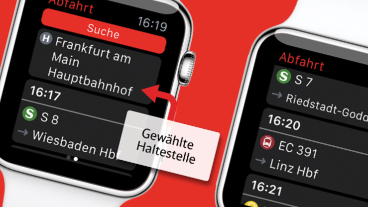 DB Navigator: Zuginformationen für die Apple Watch am Handgelenk