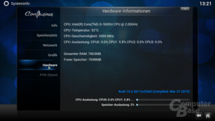 Intel Core i3-5005U in OpenELEC 5.0.8