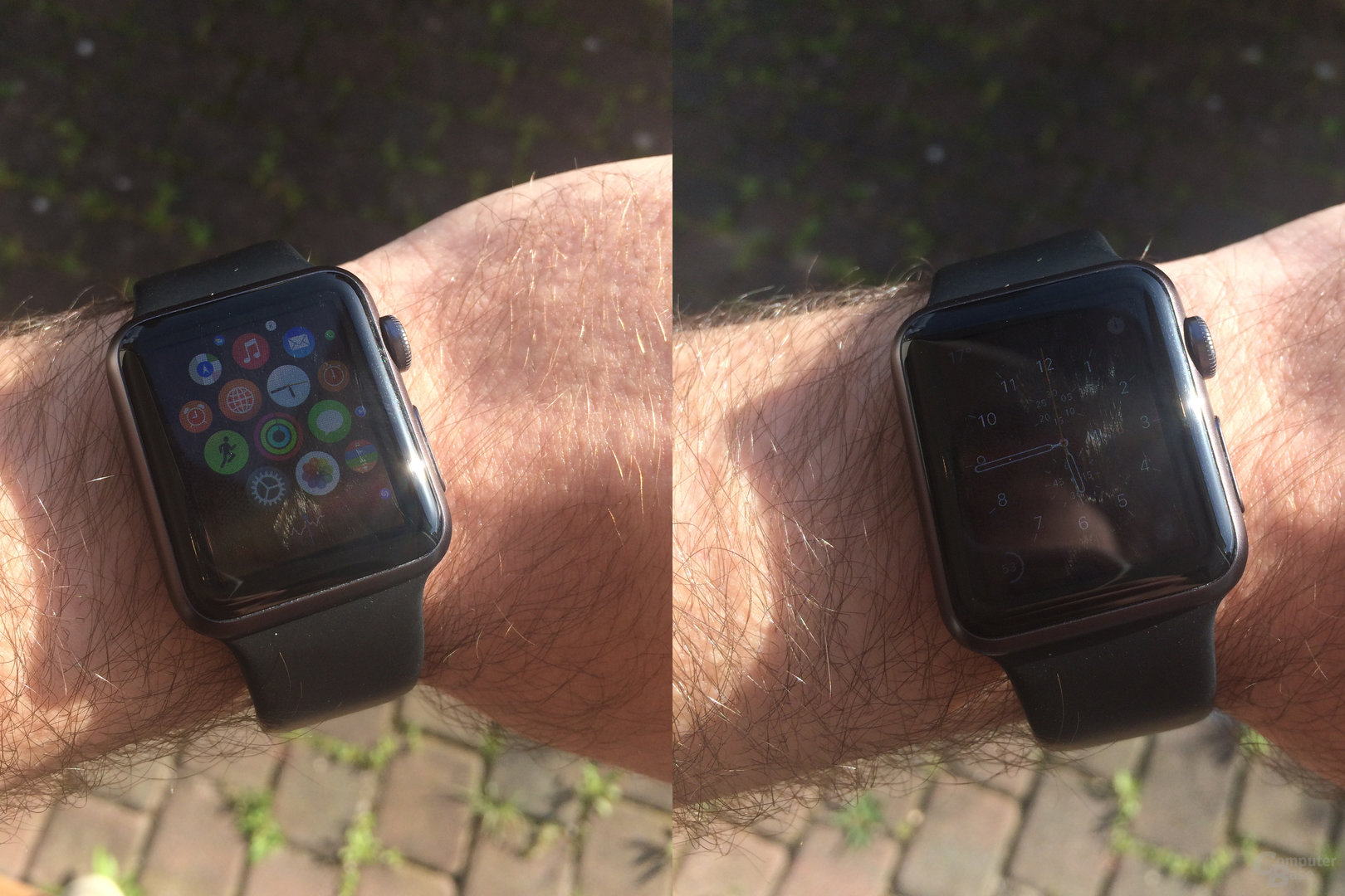 Apple Watch Sport – Ablesbarkeit bei Sonnenlicht mäßig