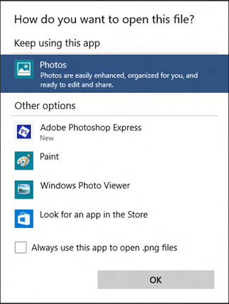 Datei öffnen und ändern der Zuordnung in Windows 10