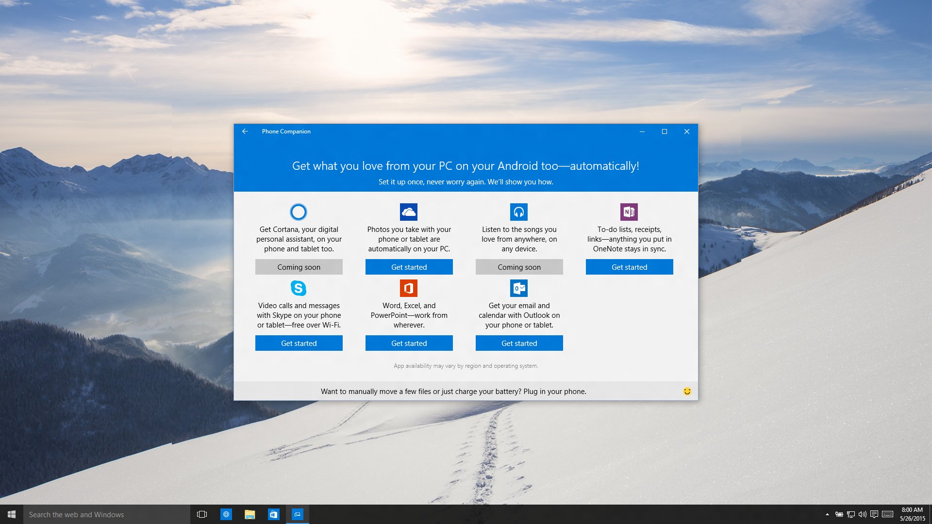 Die Companion-App installiert im Wesentlichen Apps von Microsoft