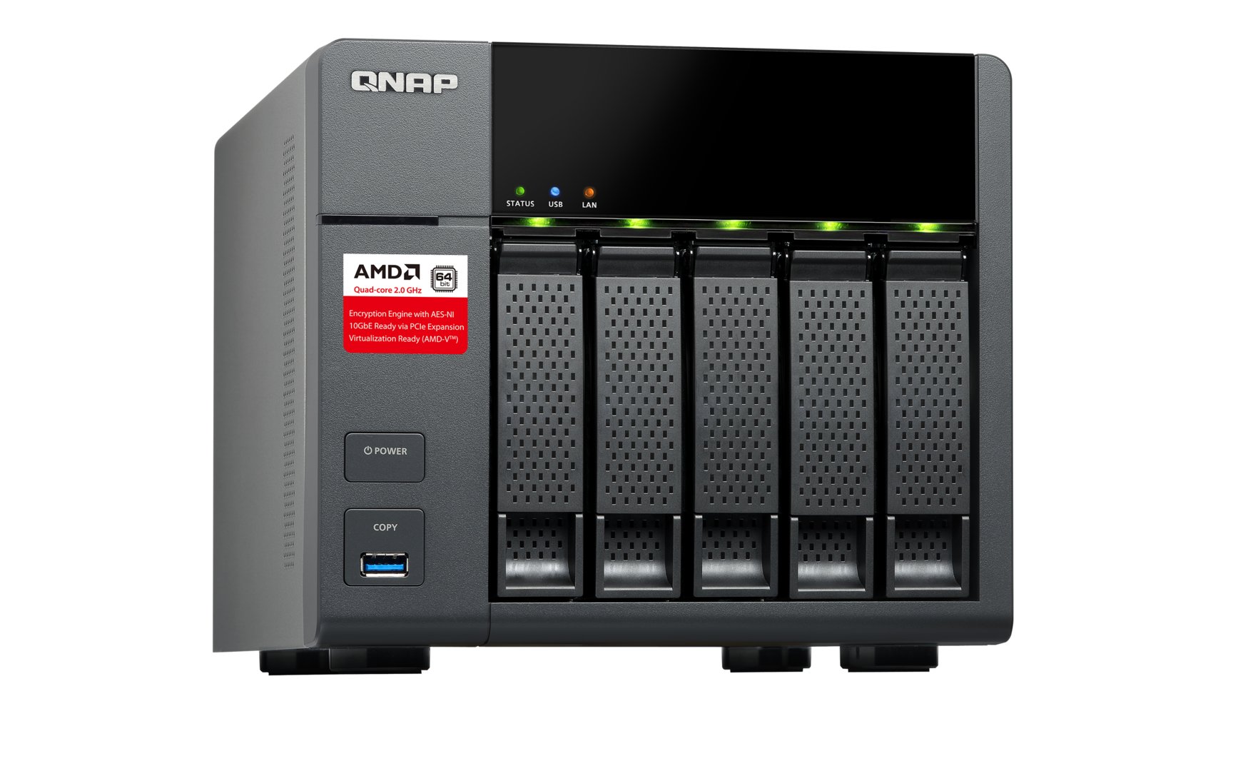 QNAP TS-563 – NAS mit AMD-SoC der G-Serie und PCIe-Steckplatz