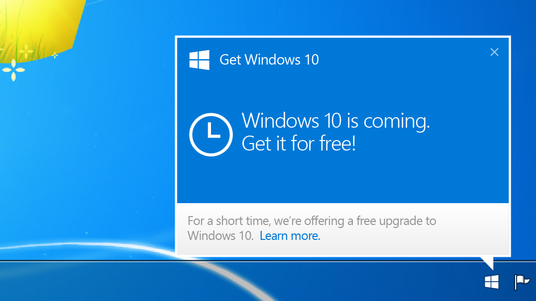 Weißes Windows-Logo: Den Upgrade-Hinweis unter Windows 7/8 deinstallieren