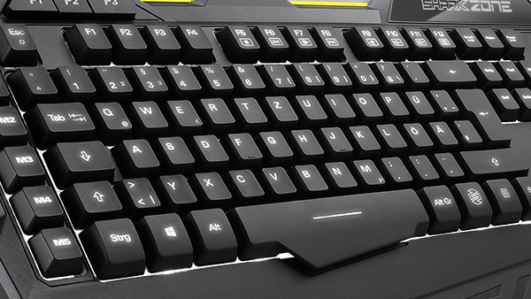 Sharkoon Shark Zone K30: Tastatur mit weißen LEDs und Makrotasten für 30 Euro