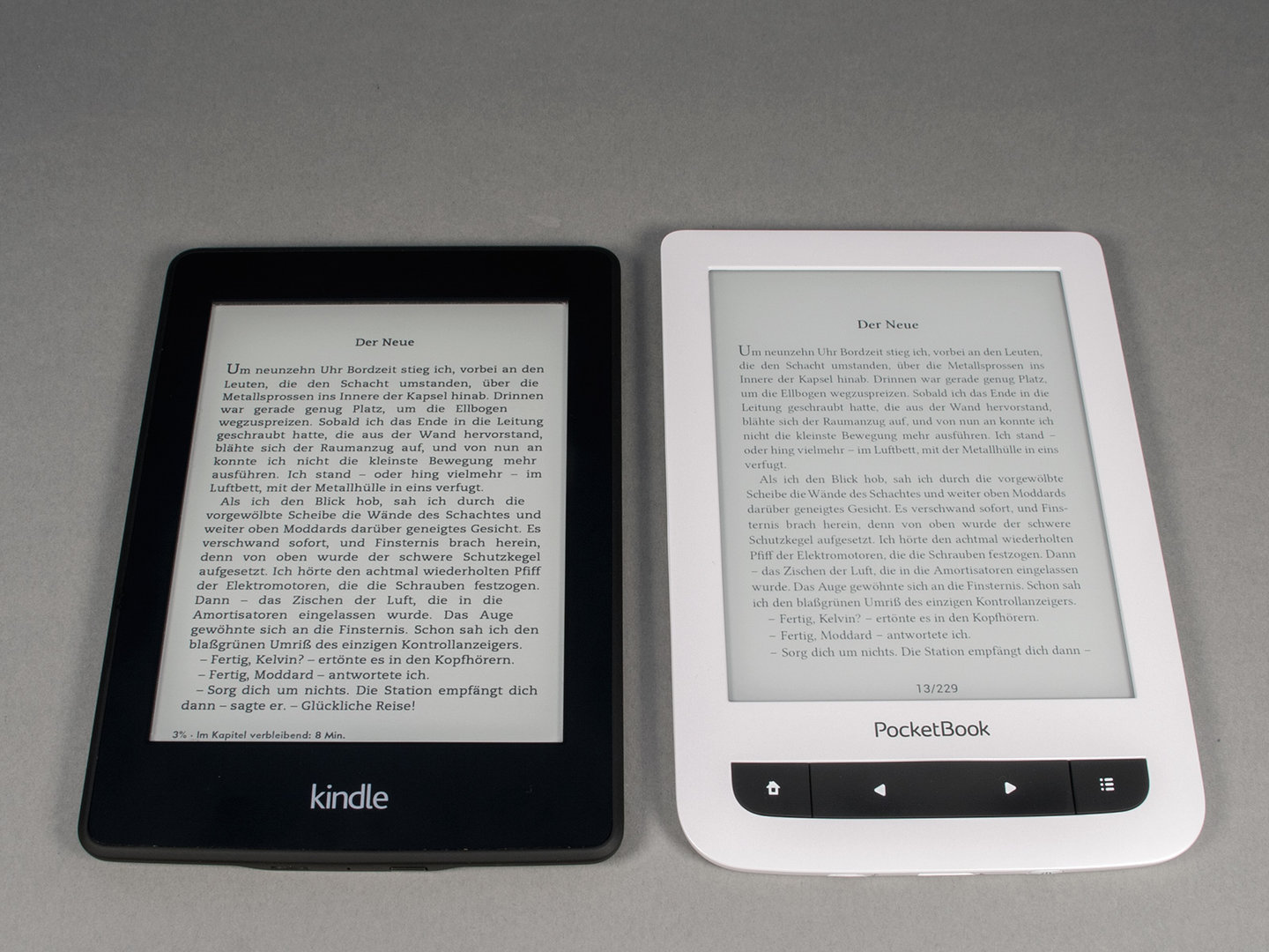 Schrfitbildvergleich Kindle Paperwhite 2 versus Touch Lux 3