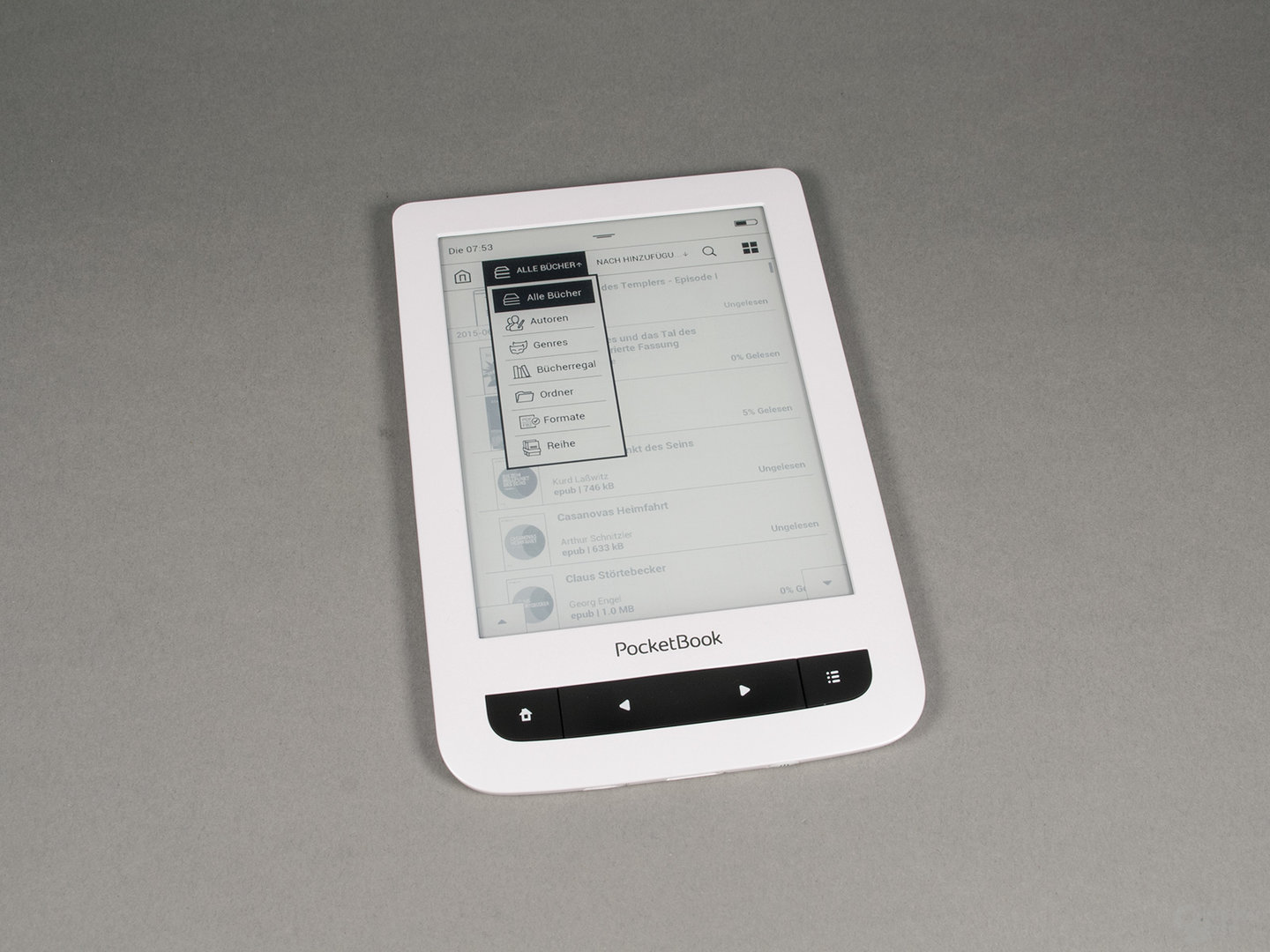 PocketBook Touch Lux 3: Filtermöglichkeiten in der Bibliothek