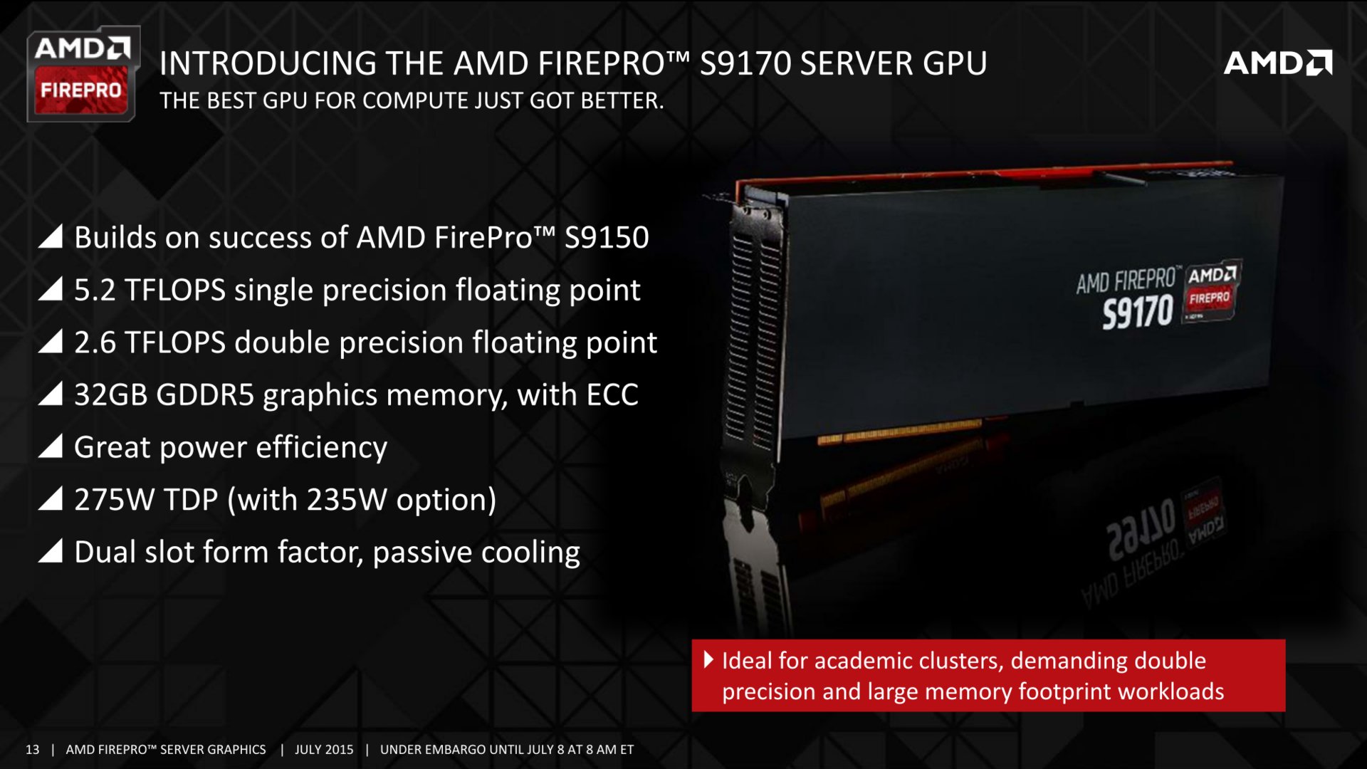 AMD FirePro S9170 als neues Server-Flaggschiff