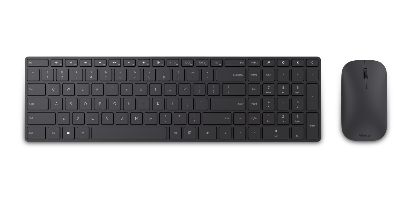 Maus-Tastatur-Kombination von Microsoft im modernen, minimalistischen Design