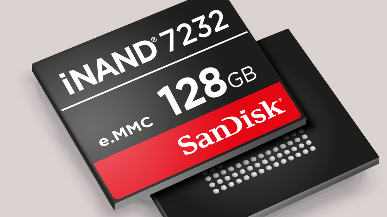 SanDisk iNAND 7232: 128 GByte mit „SmartSLC“ für Smartphone und Tablet