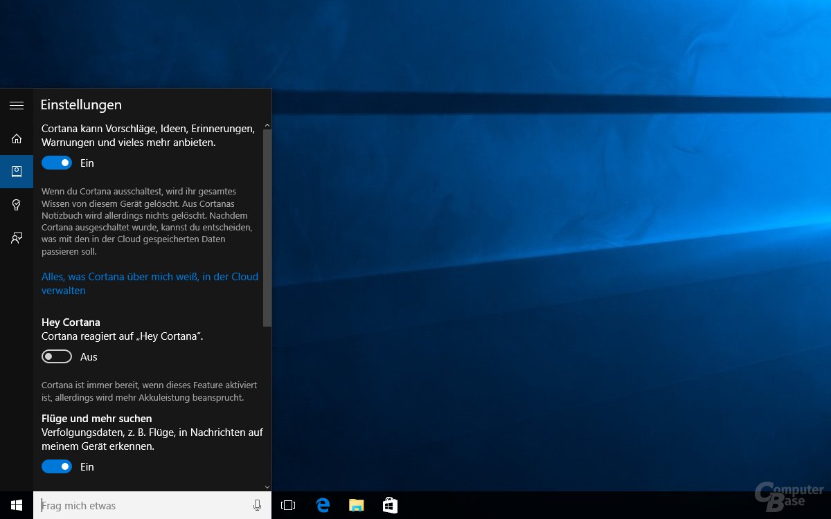 Die Funktion „Hey Cortana“ ist separat zu aktivieren