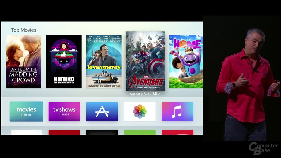 Apple TV mit Apps und Siri