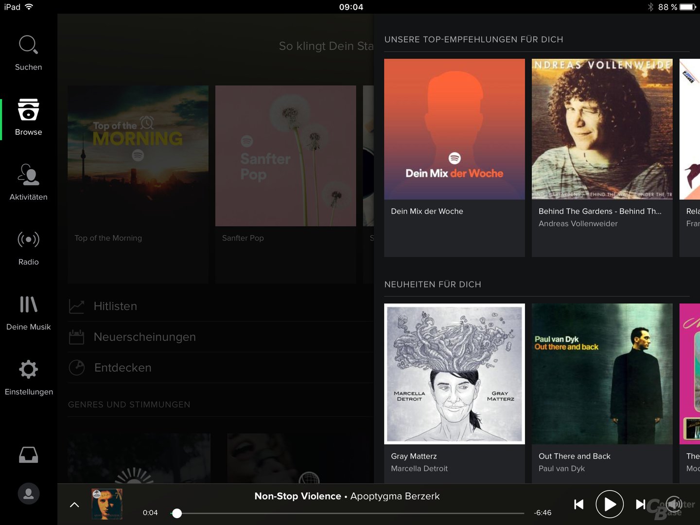 Spotify auf dem iPad