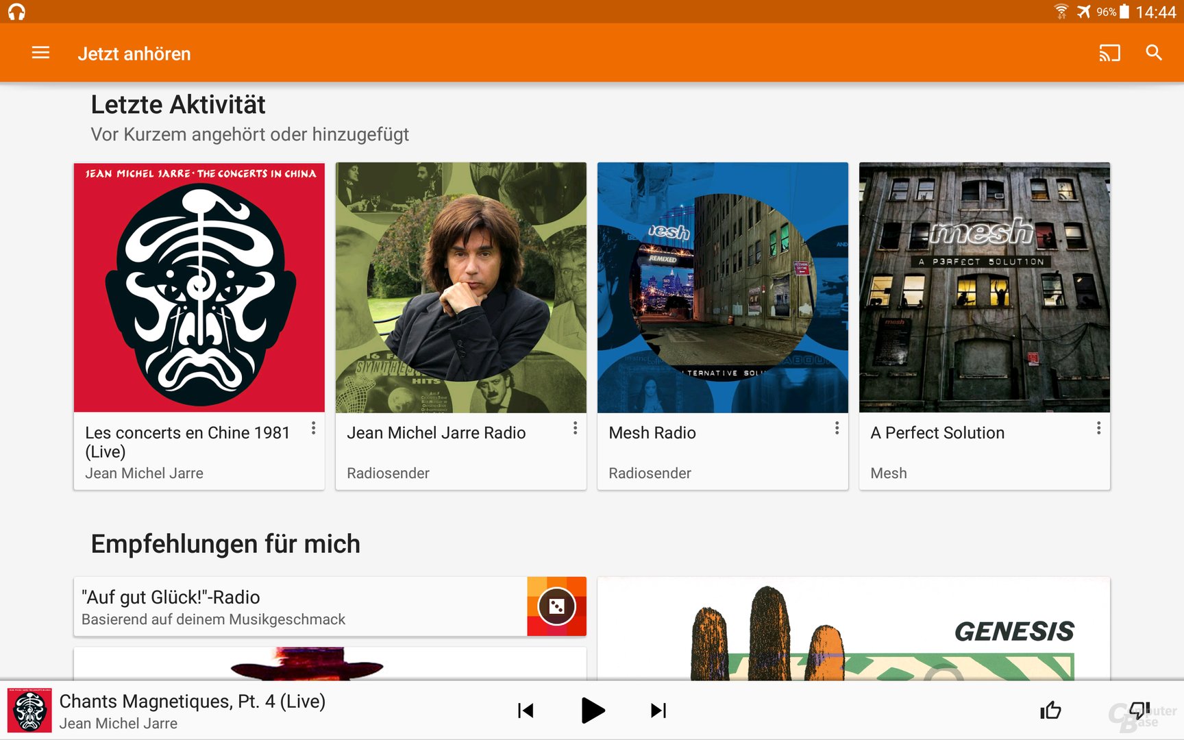 Google Play Music auf dem Android-Tablet