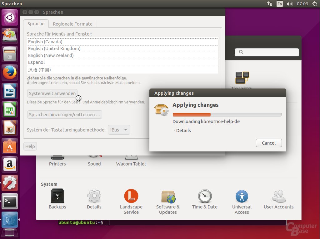 Ubuntu Spracheinstellung