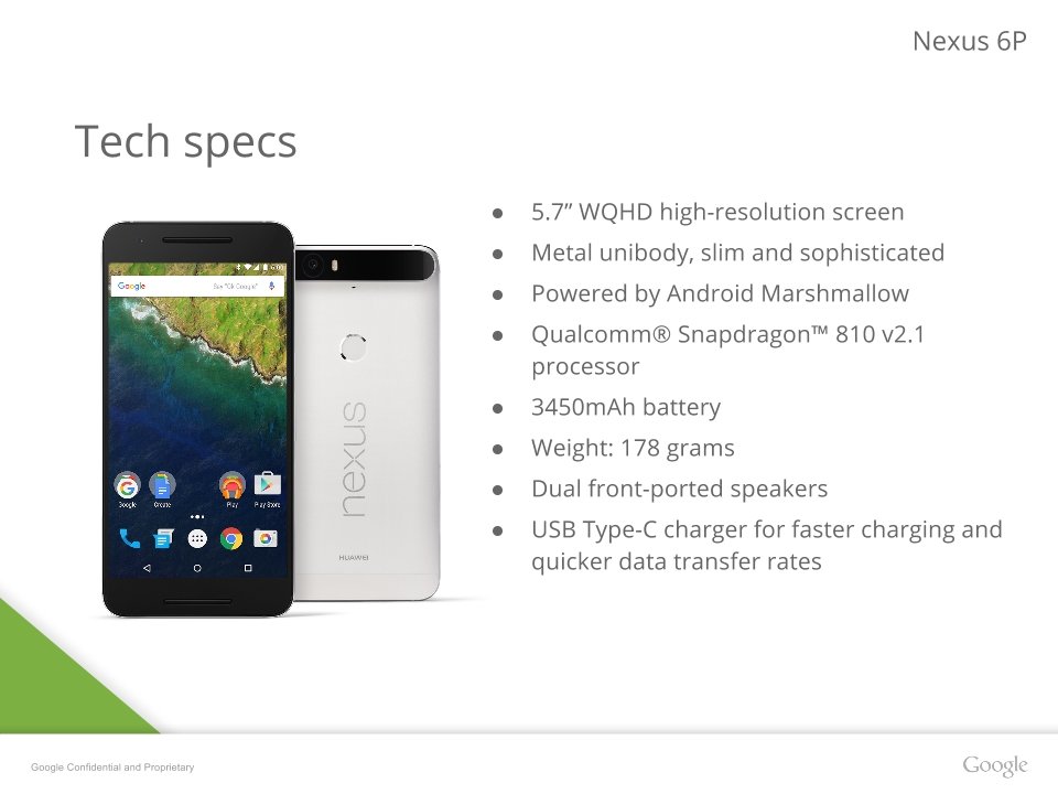 Angebliche Präsentationsfolien des neuen Nexus 6