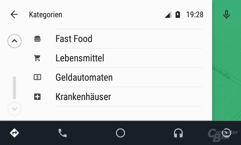Android Auto: Sonderziele