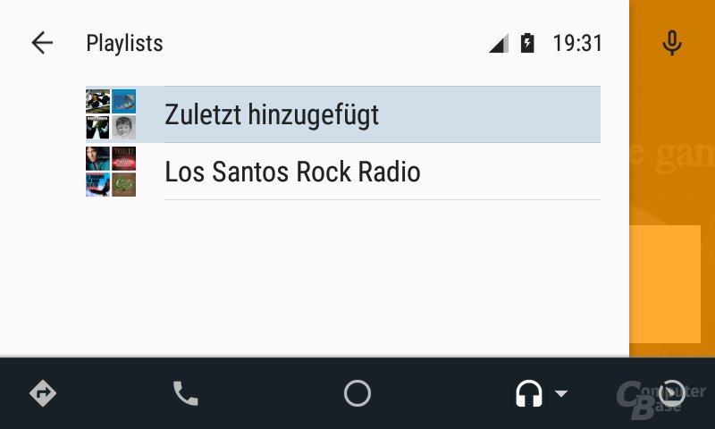 Android Auto: Playlisten
