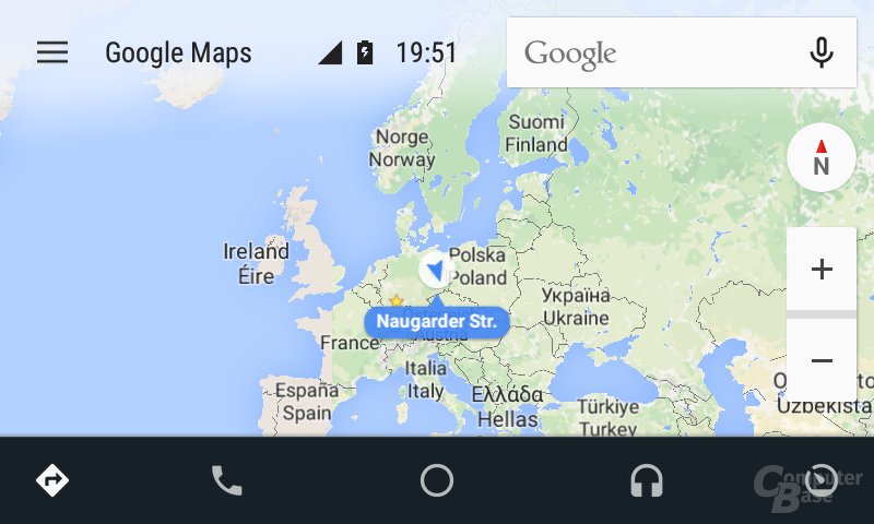 Android Auto: Beispiel für Navigation nach Barcelona