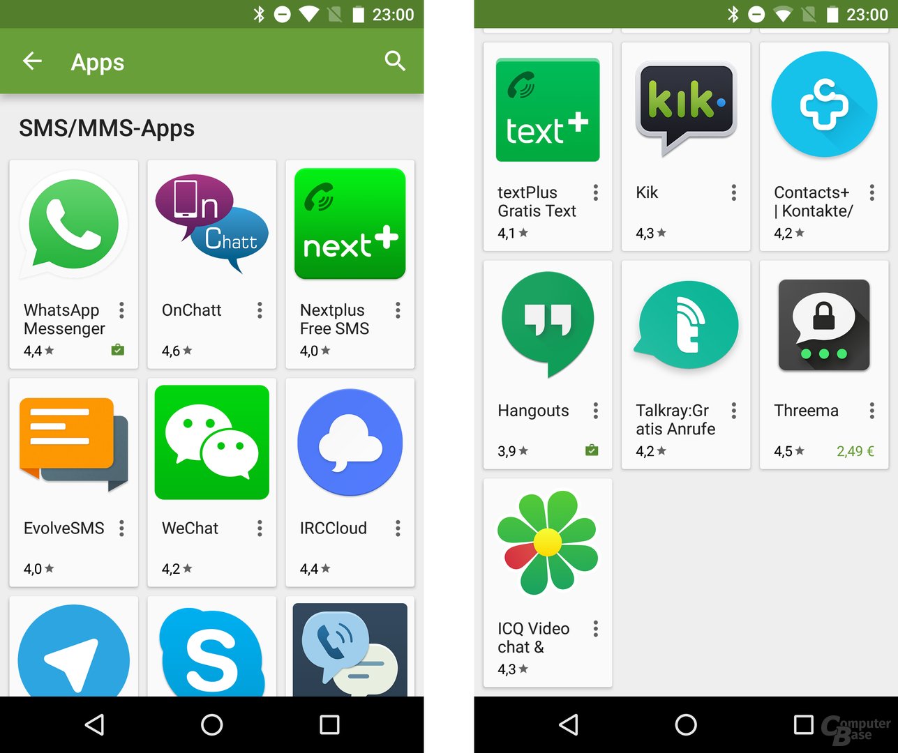 Android-Auto-App: Verfügbare Messaging-Apps