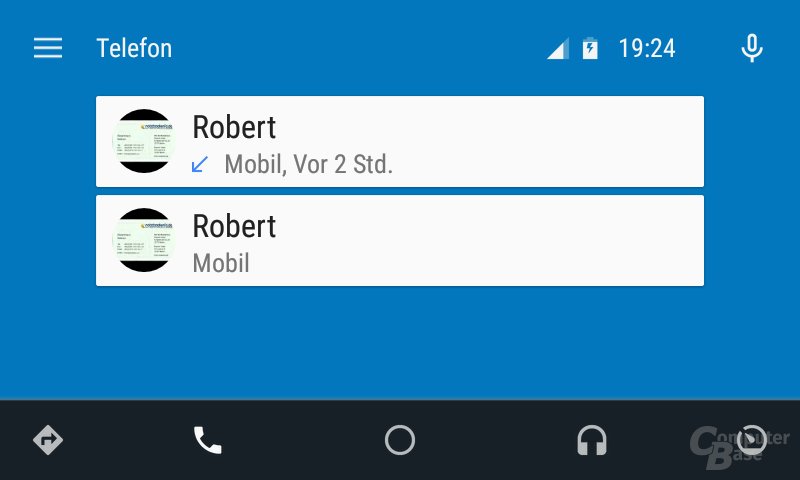 Android Auto: Hauptansicht im Telefon
