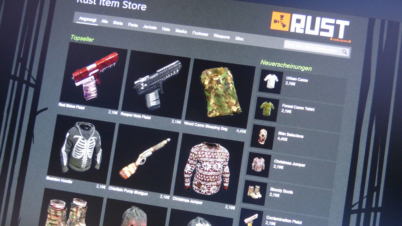 Item Store: Entwickler verkauft Kleider und Waffen für Rust auf Steam