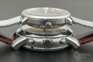 Fossil Q Grant im Größenvergleich mit Rado Silverstar (36 mm)