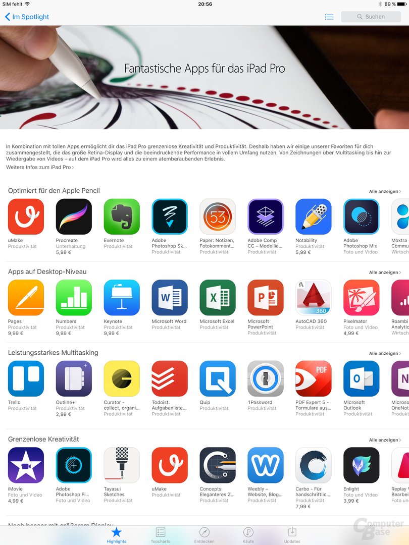 Apps für das iPad Pro im App Store