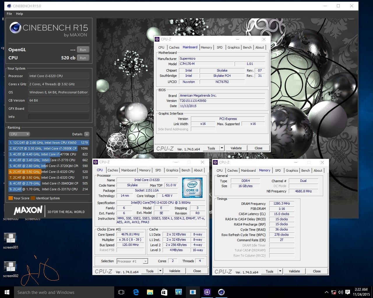 Intel Core i3-6320 mit BCLK auf 4,68 GHz übertaktet