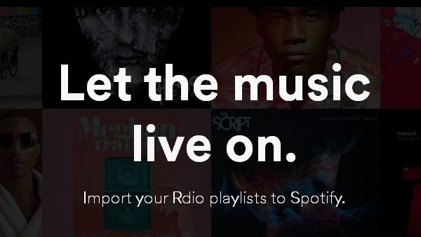 Spotify: Neue Importfunktion für Rdio-Inhalte