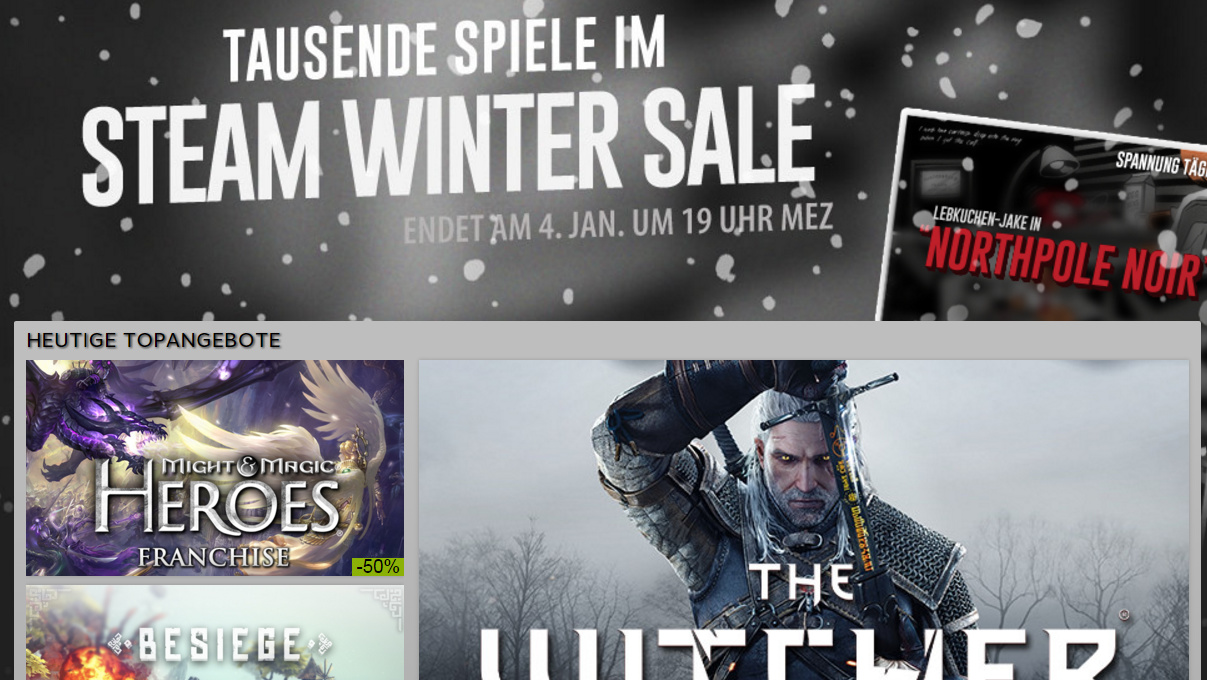 Winter Sale: Rabattschlacht auf Steam erstmals mit Comic
