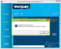 Firmware-Upgrade erfolgreich