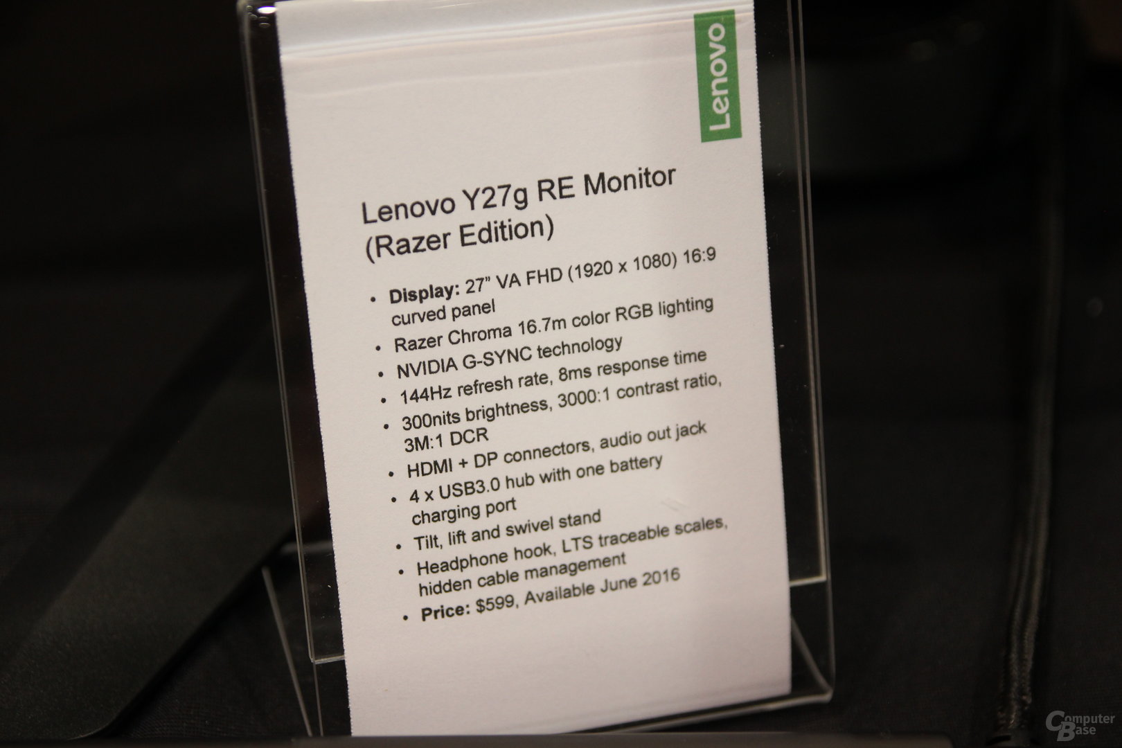 Lenovo: G-Sync-Monitor in Razer Edition
