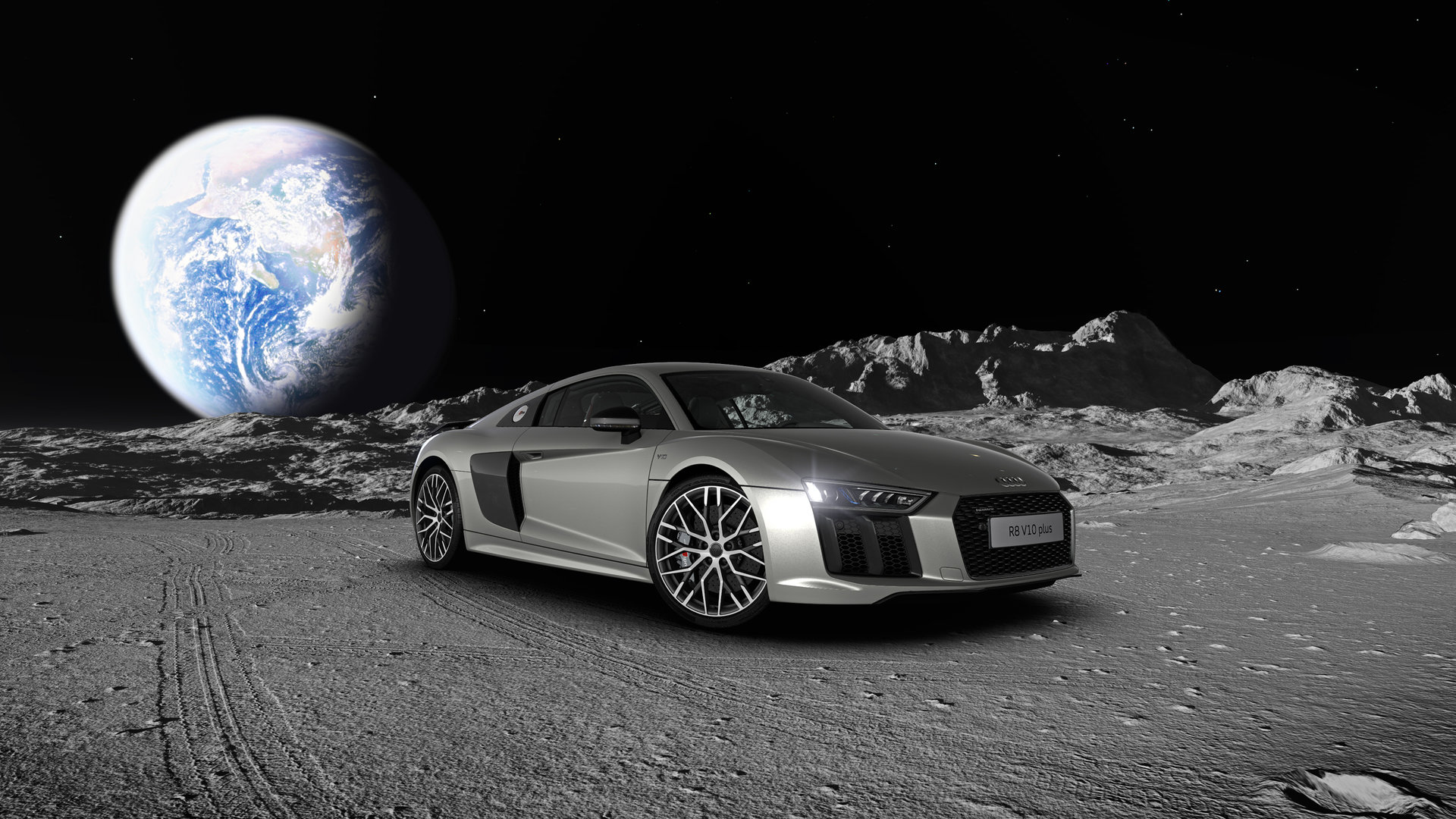 Audi R8 auf dem Mond