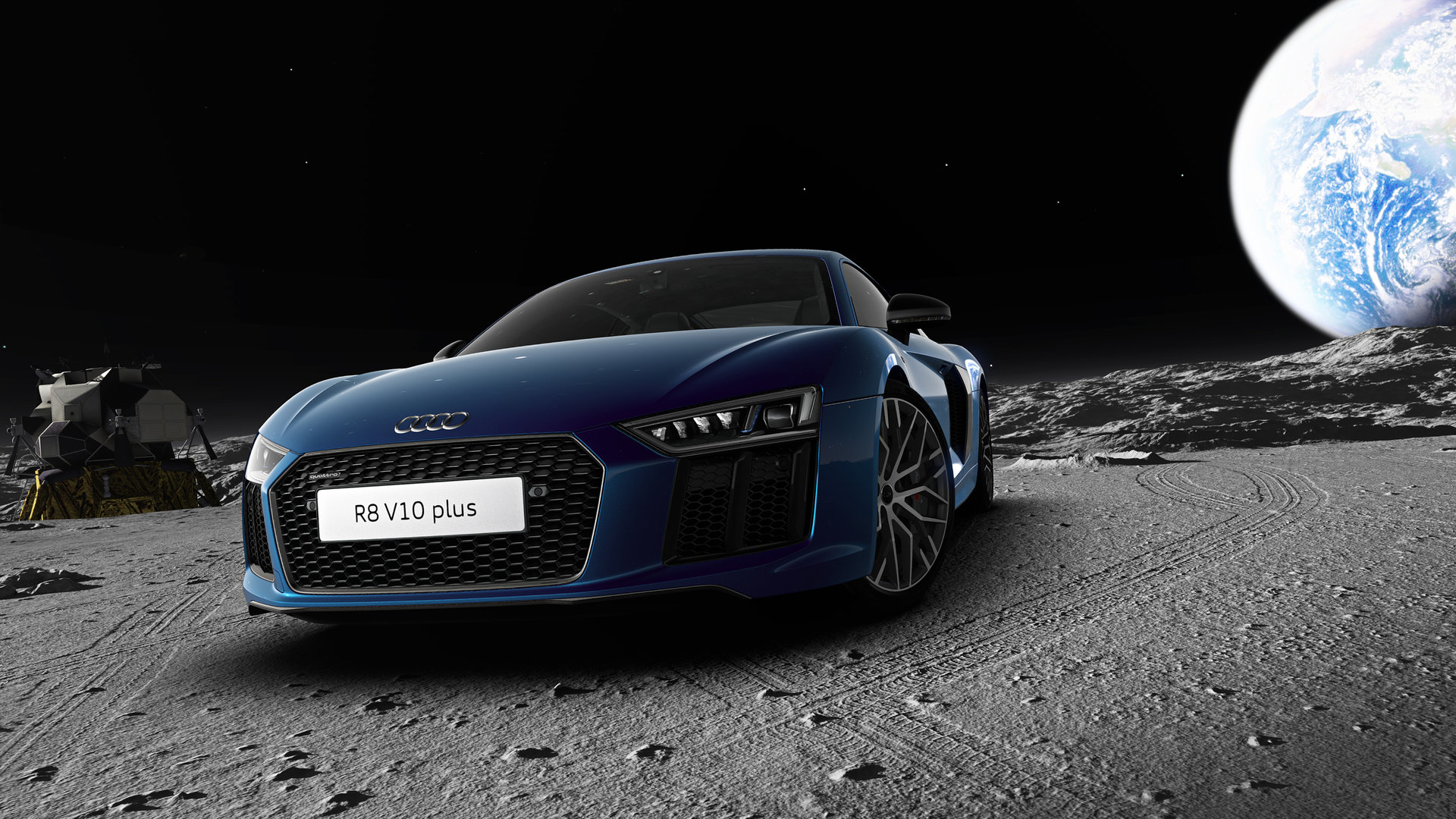 Audi R8 auf dem Mond