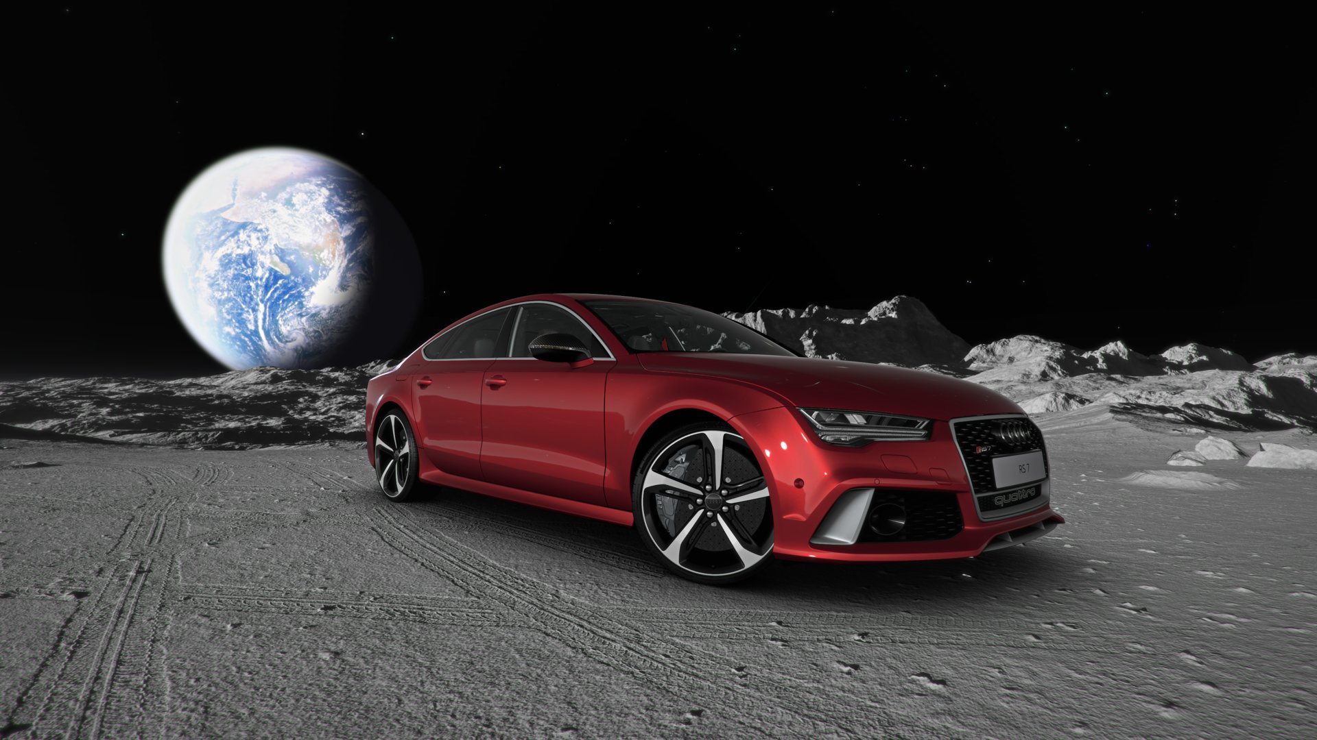 Audi RS7 auf dem Mond