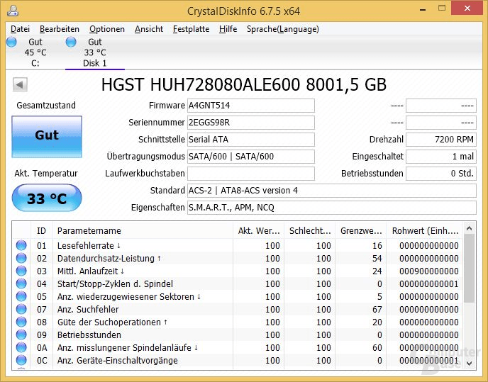 CrystalDiskInfo: HGST Ultrastar He8 8TB