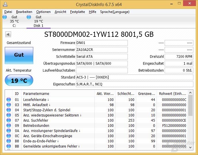 CrystalDiskInfo: Seagate Desktop HDD 8TB