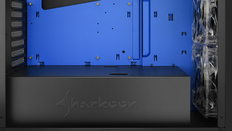 Sharkoon DG7000: Spiele-Gehäuse versteckt Netzteil und Festplatten