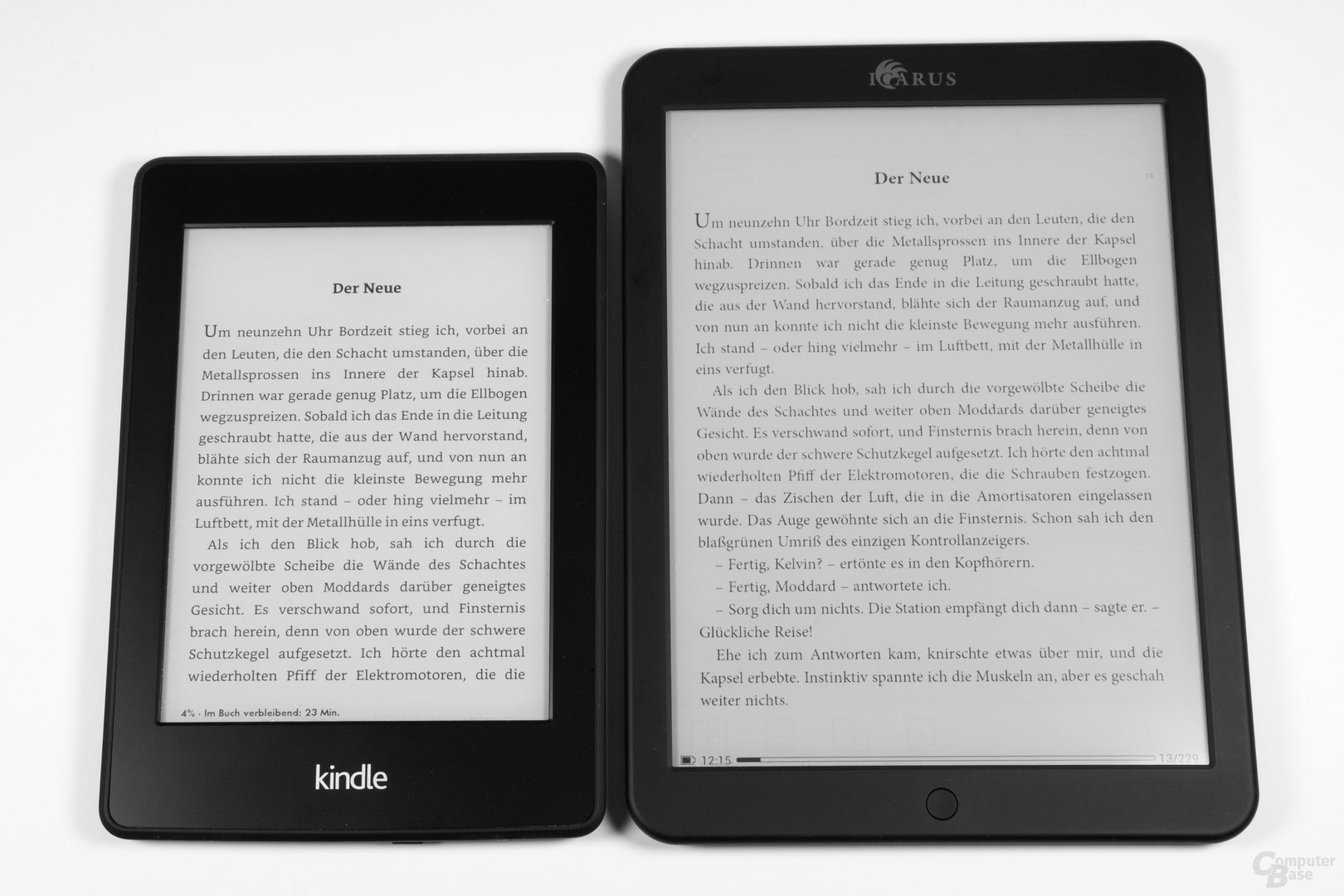Schriftbildvergleich Kindle Paperwhite 2013 vs. Icarus Illumina XL (Adobe Reader)