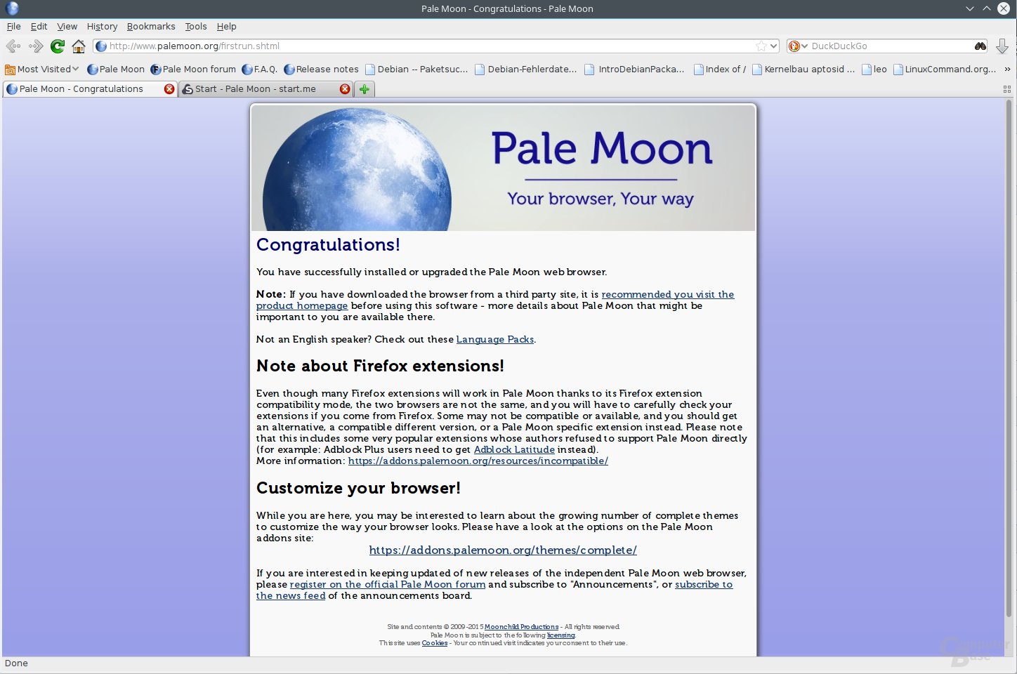 Pale Moon Startseite