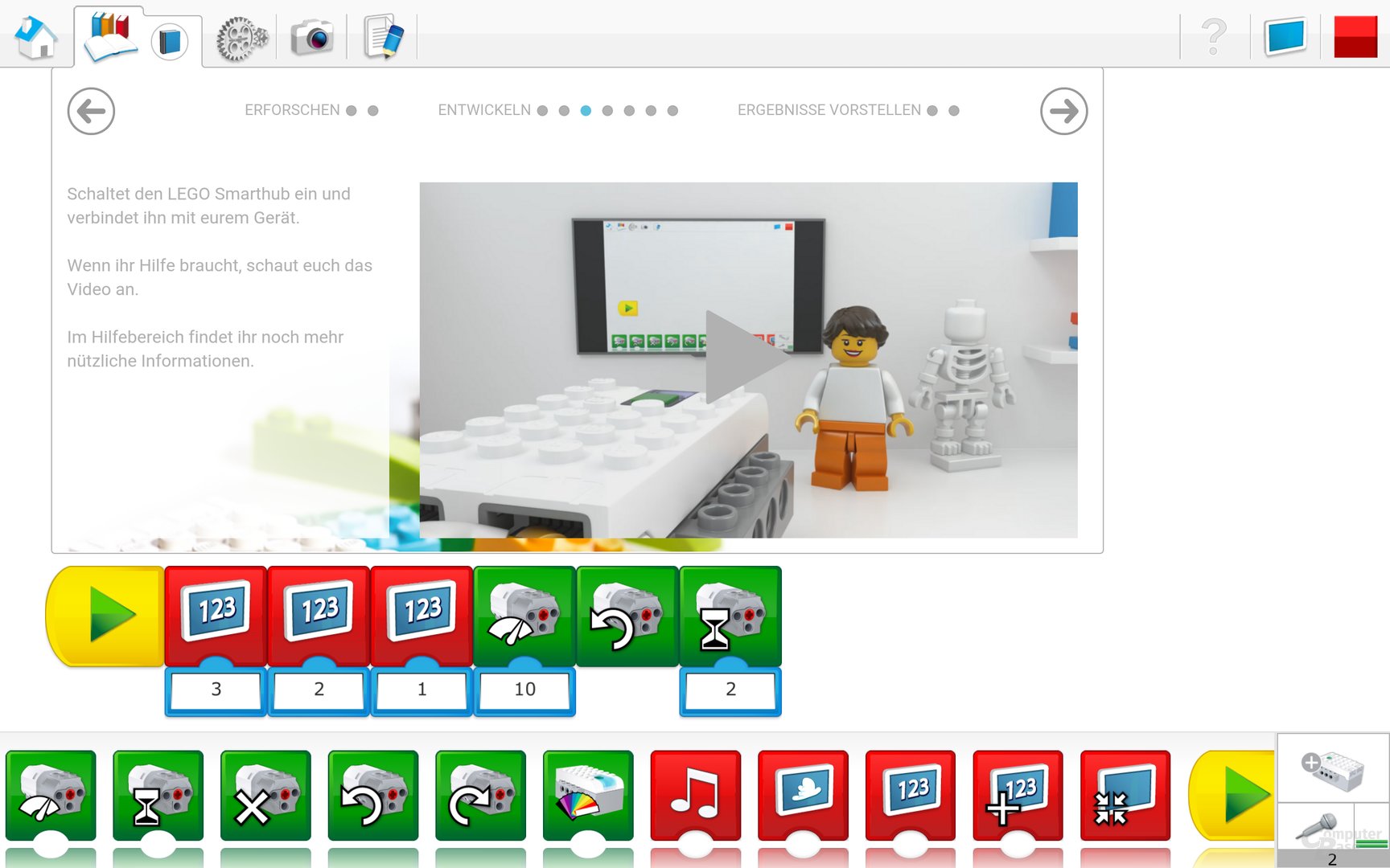 Lego WeDo 2.0 Android App – Programmablaufplan
