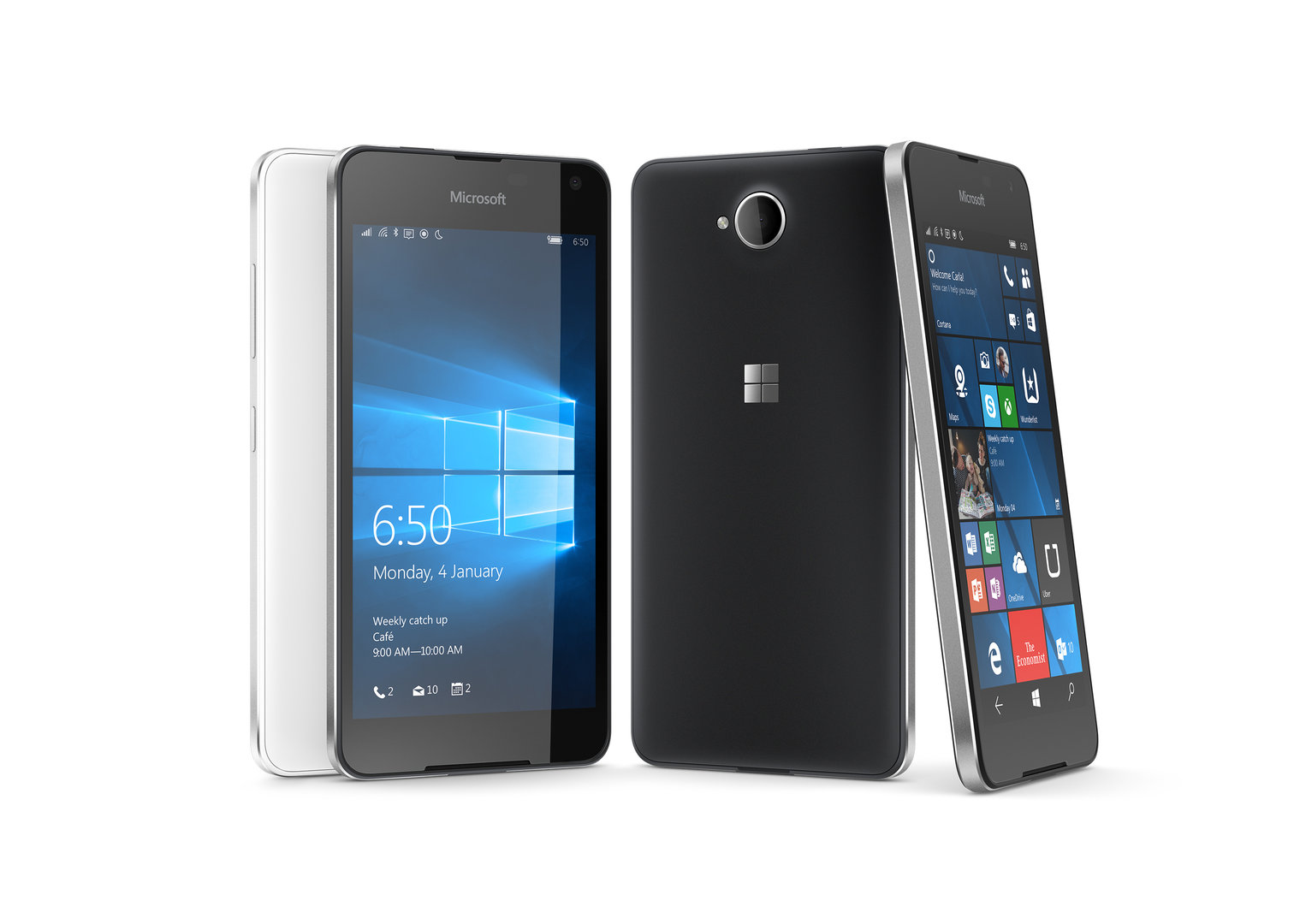Das Lumia 650 in mattem Schwarz und Weiß