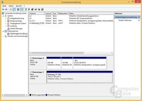 Datenträgerverwaltung meldet große Partition